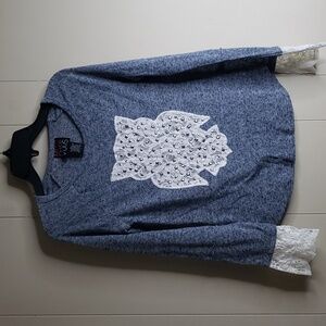 Girls Large Miss Chievous Lace Owl Top